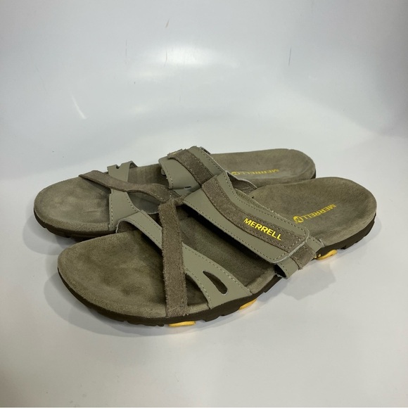 Merrell slide sandals gray suede size 8 - Picture 3 of 8